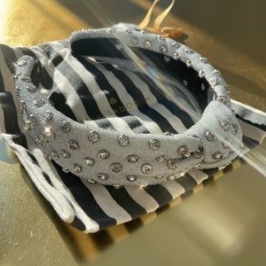 Authentic lele sadoughi silver crystal headband